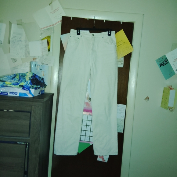 REFORMATION 90's Mid Rise Straight Jeans - White 28" - Picture 15 of 16